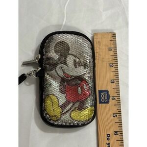 Disney Tech Mickey & Minnie Mouse Kiss Sequin Phone Case Coin Purse Wristlet Bag